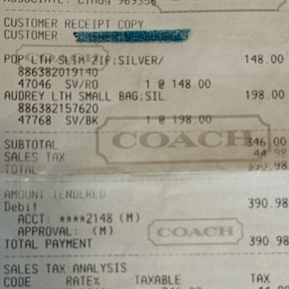 Coach Black Leather Handbag silver hardware perforated design incl. bill of sale - Picture 5 of 5